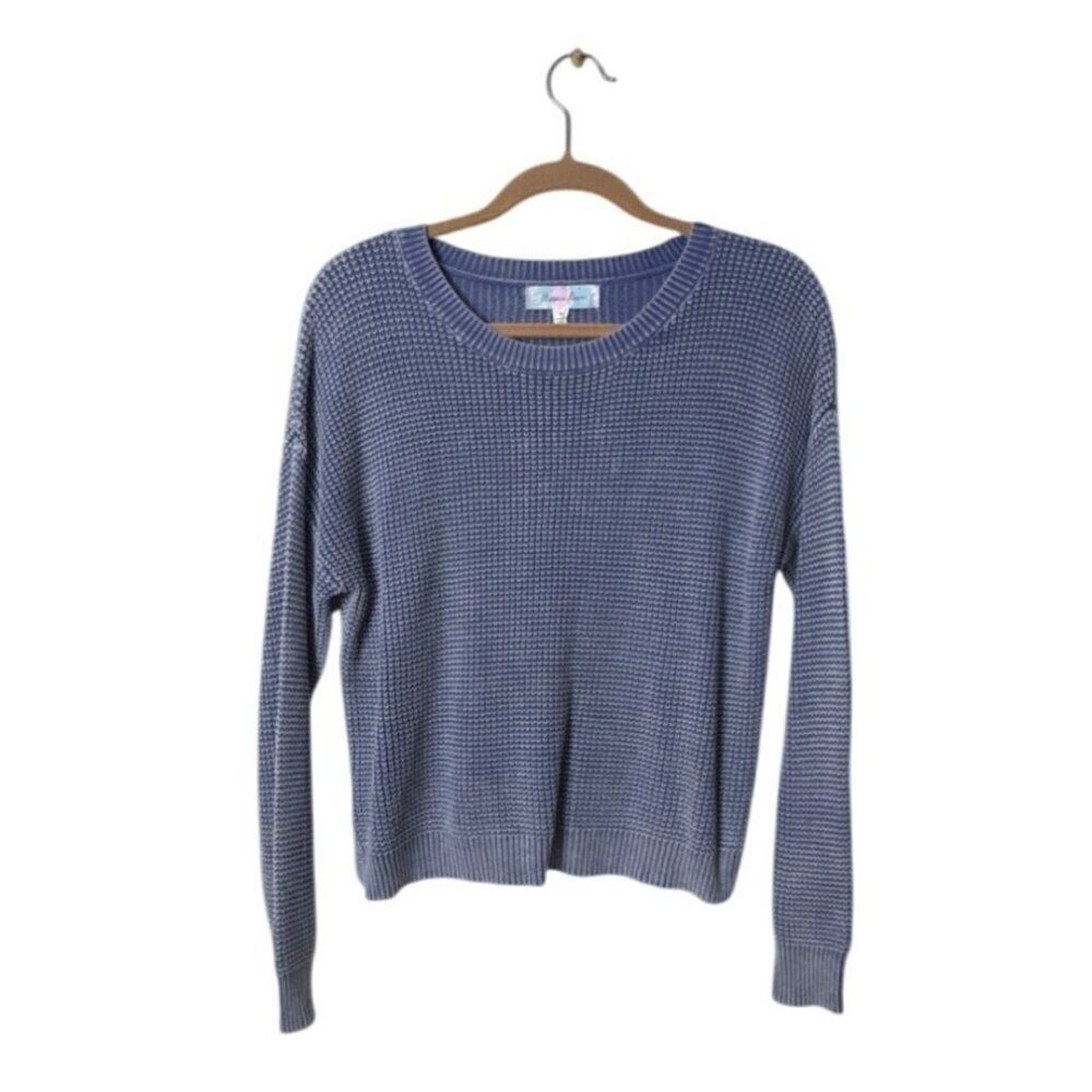 Hippie Rose Womens Medium Blue Knit Sweater 60% Cotton 40% Acrylic